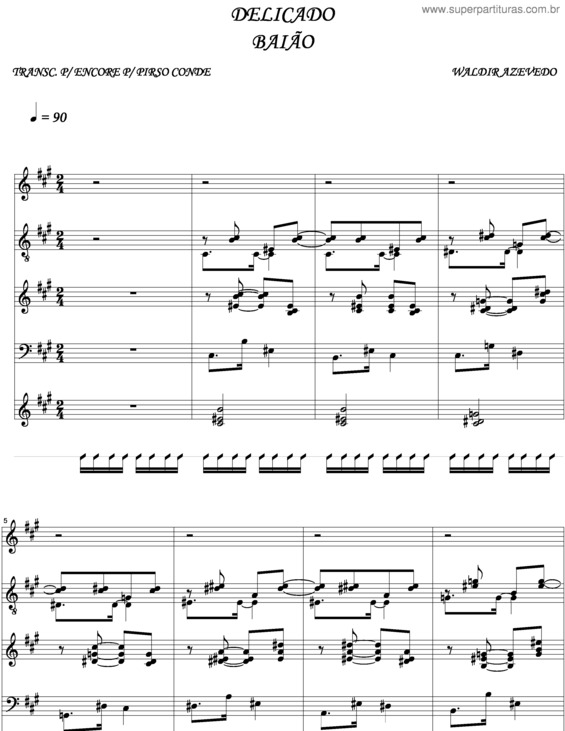 Partitura da música Delicado v.5