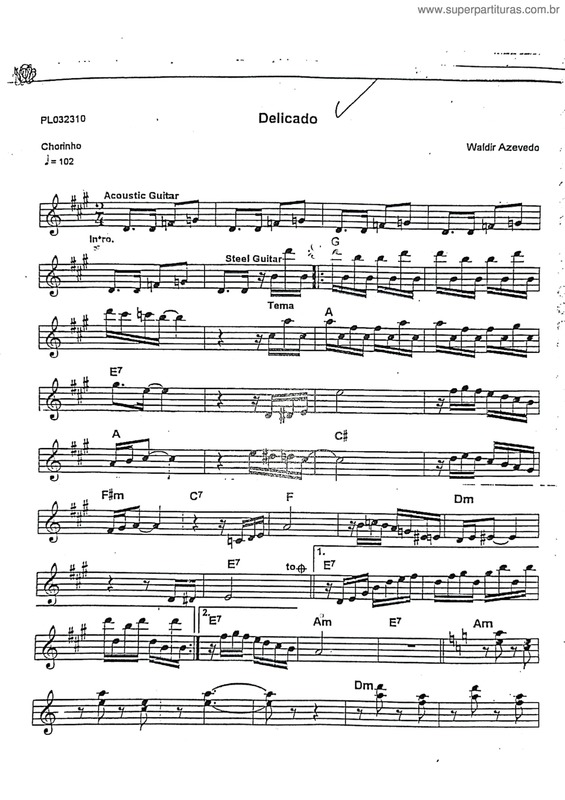 Partitura da música Delicado v.7