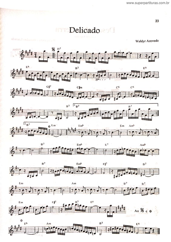 Partitura da música Delicado v.8