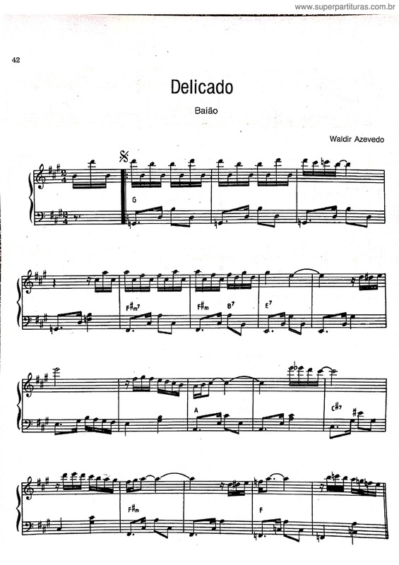 Partitura da música Delicado v.9