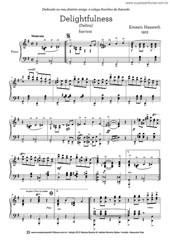 Partitura da música Delightfulness