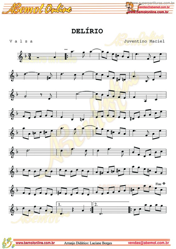 Partitura da música Delírio v.4