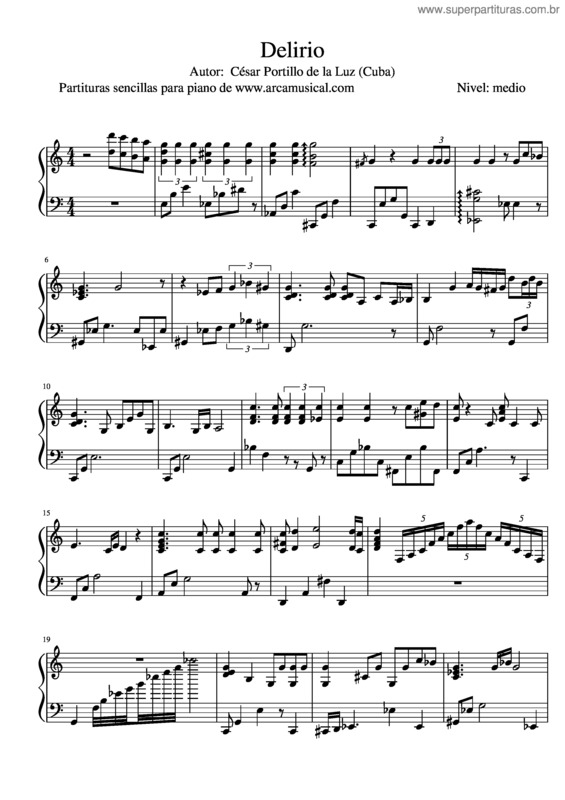 Partitura da música Delirio v.6