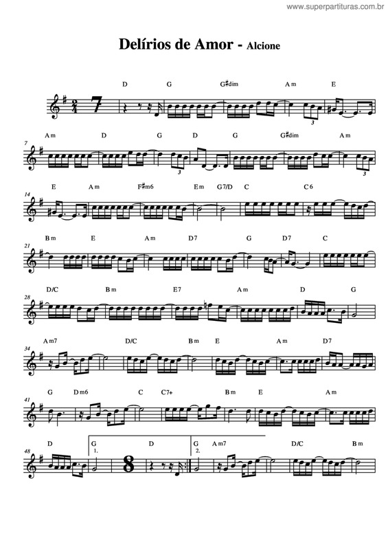 Partitura da música Delírios De Amor v.5