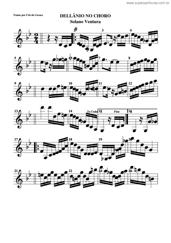 Partitura da música Dellânio No Choro v.2