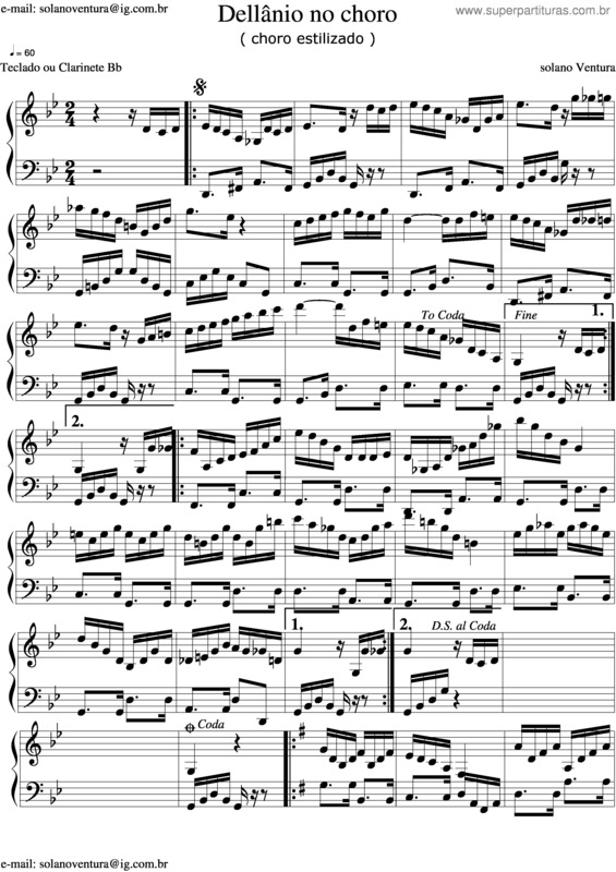 Partitura da música Dellanio No Choro