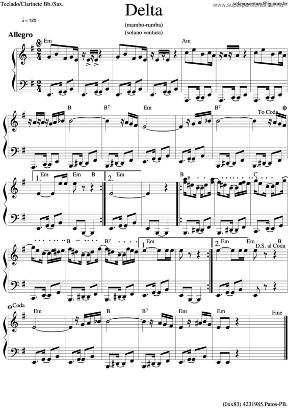 Partitura da música Delta