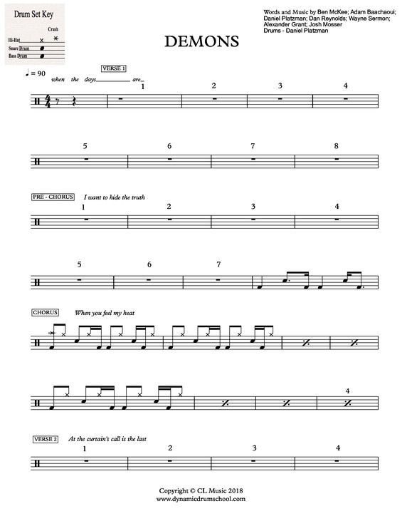 Partitura da música Demons v.5