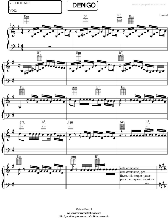 Partitura da música Dengo