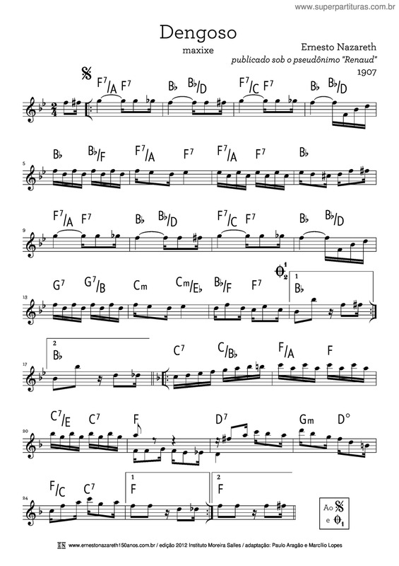 Partitura da música Dengoso