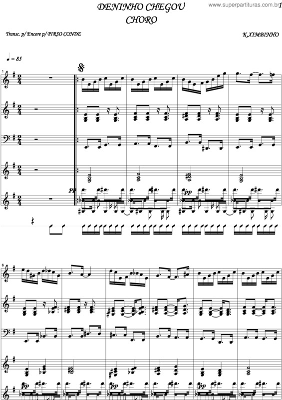 Partitura da música Deninho Chegou v.2