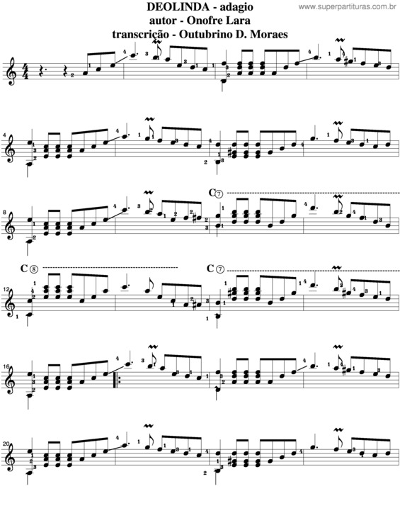 Partitura da música Deolinda