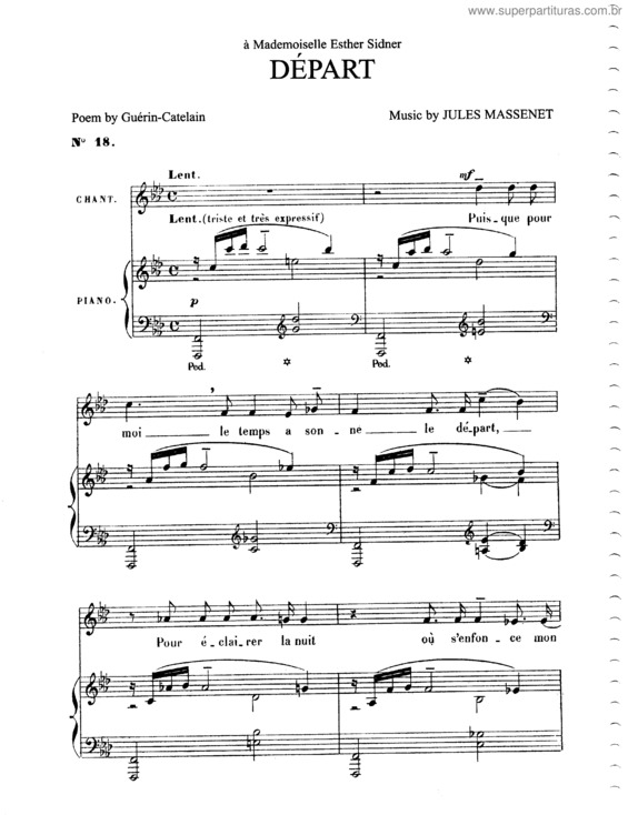 Partitura da música Depart