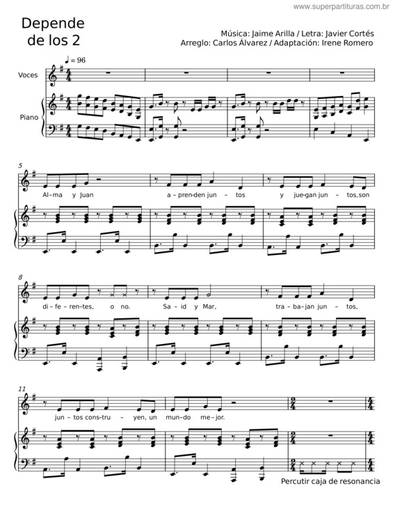Partitura da música Depende De Los 2
