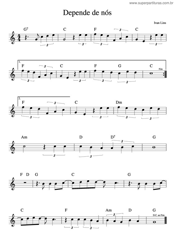 Partitura da música Depende De Nós v.2