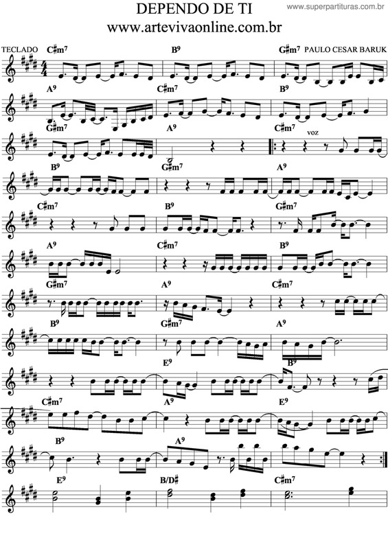 Partitura da música Dependo De Ti v.2