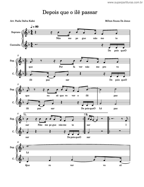 Partitura da música Depois Que O Ilê Passar