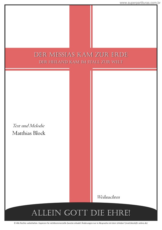 Partitura da música Der Messias Kam Zur Erde