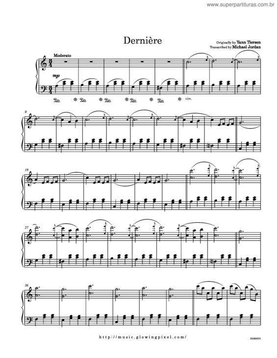 Partitura da música Dernière v.2