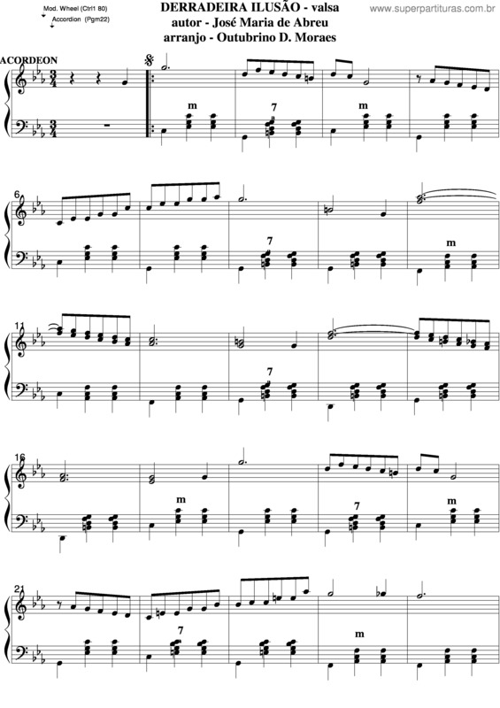 Partitura da música Derradeira Ilusão v.2