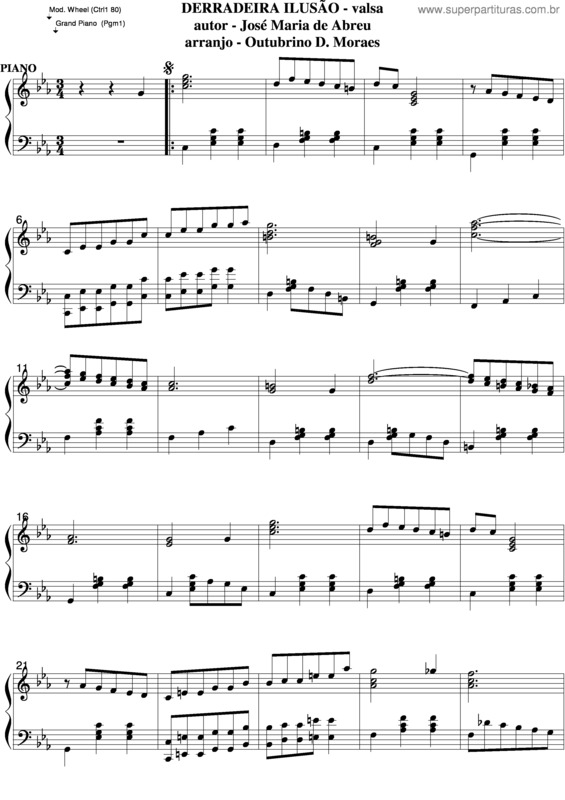 Partitura da música Derradeira Ilusão v.5