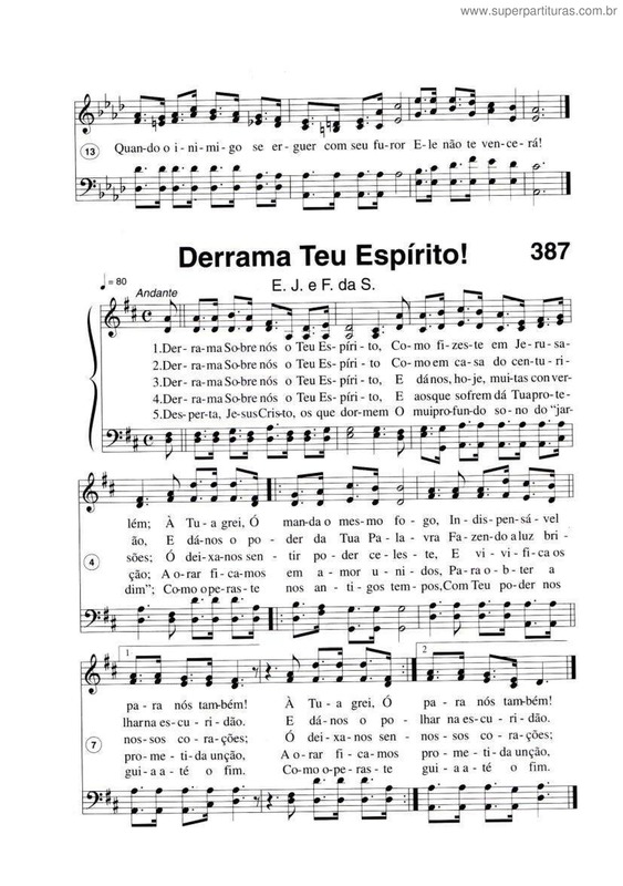 Partitura da música Derrama Teu Espírito!