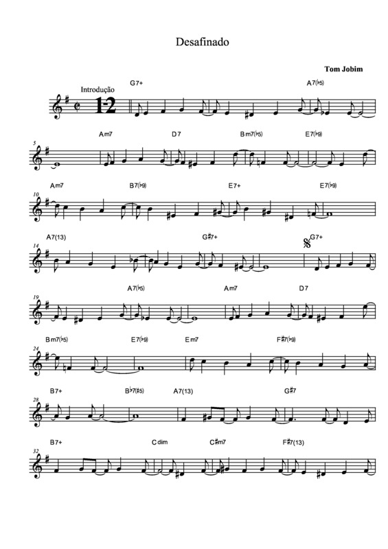 Partitura da música Desafinado v.7