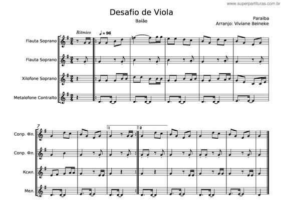 Partitura da música Desafio De Viola – Paraiba