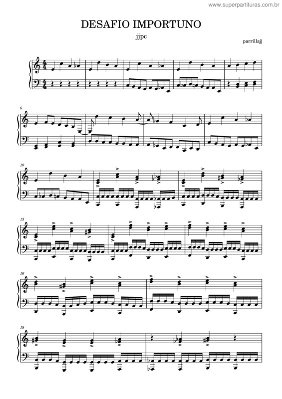 Partitura da música Desafio Importuno