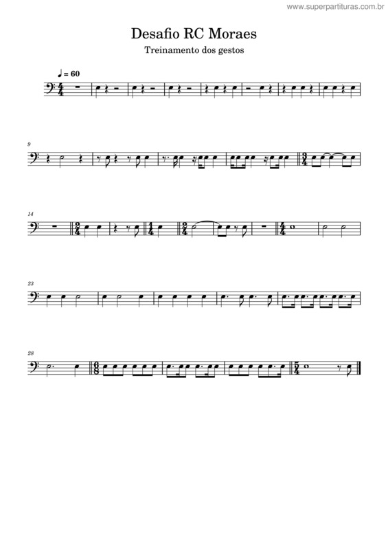 Partitura da música Desafio Rcmoraes – Treinamento Dos Gestos – Thiego Correa