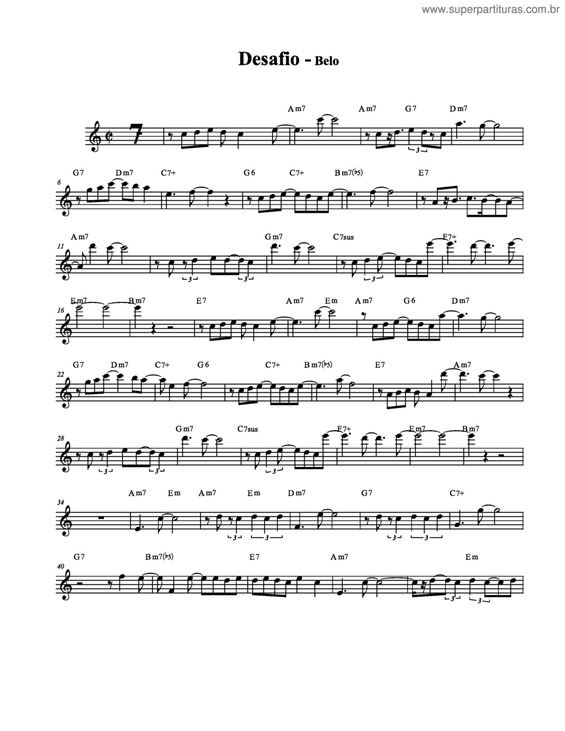 Partitura da música Desafio v.2