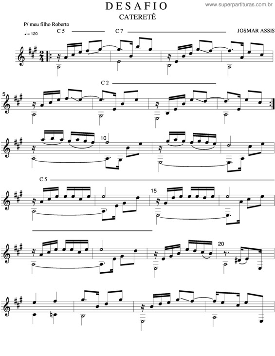 Partitura da música Desafio v.3