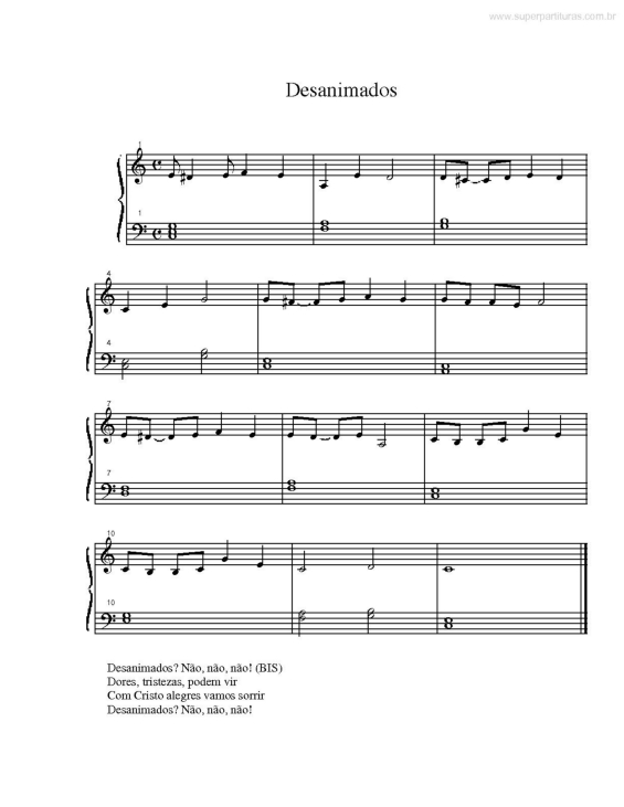 Partitura da música Desanimados