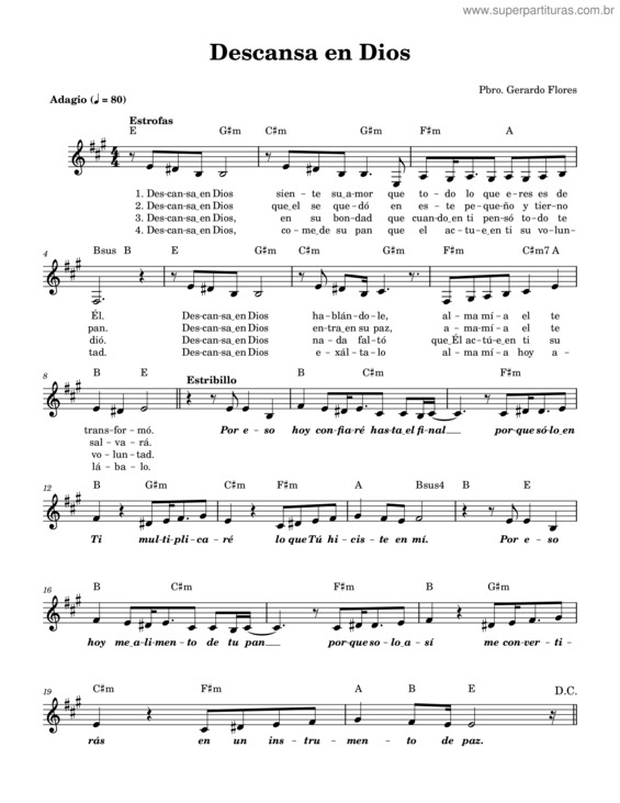 Partitura da música Descansa En Dios v.2