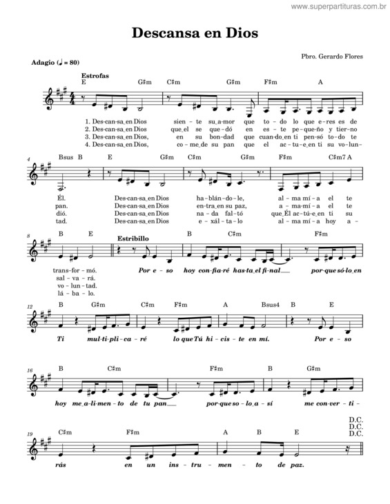Partitura da música Descansa En Dios