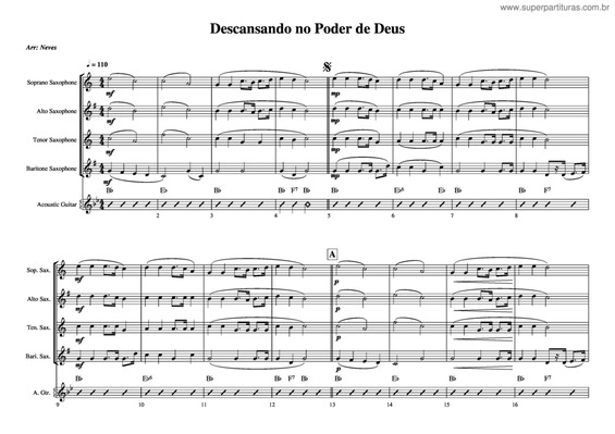 Partitura da música Descansando No Poder De Deus v.10