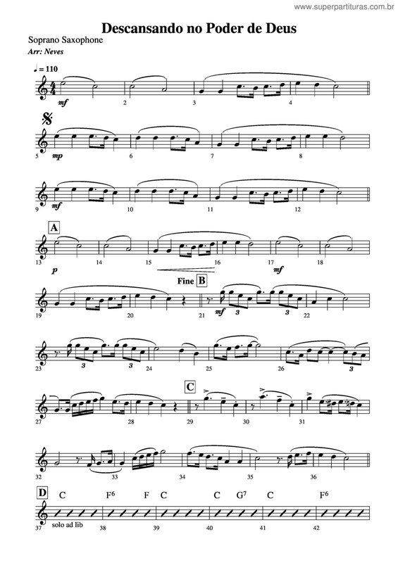 Partitura da música Descansando No Poder De Deus v.7