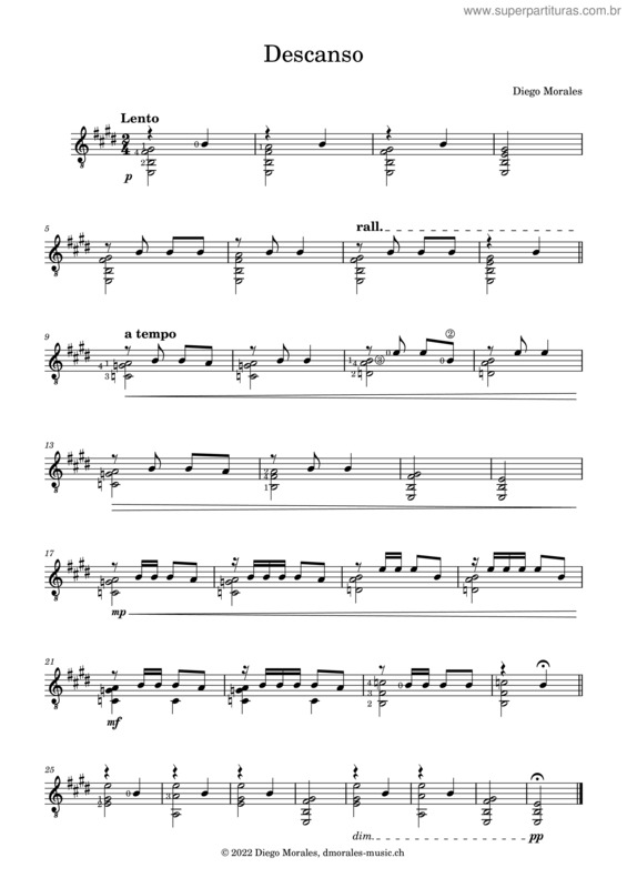 Partitura da música Descanso v.2