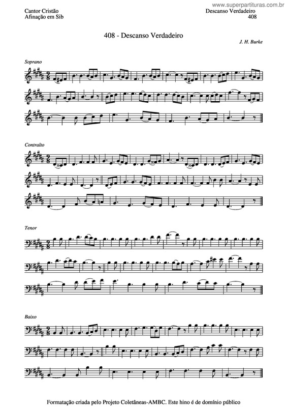 Partitura da música Descanso Verdadeiro v.3