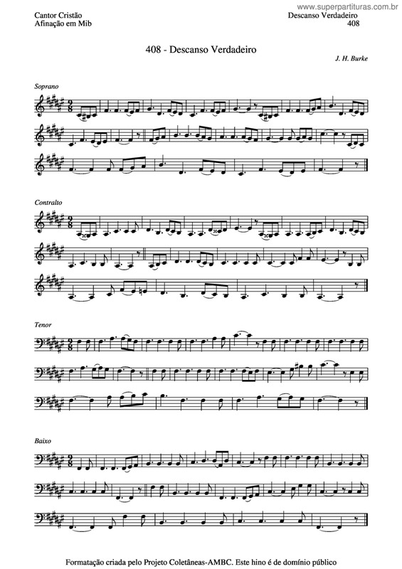 Partitura da música Descanso Verdadeiro v.4