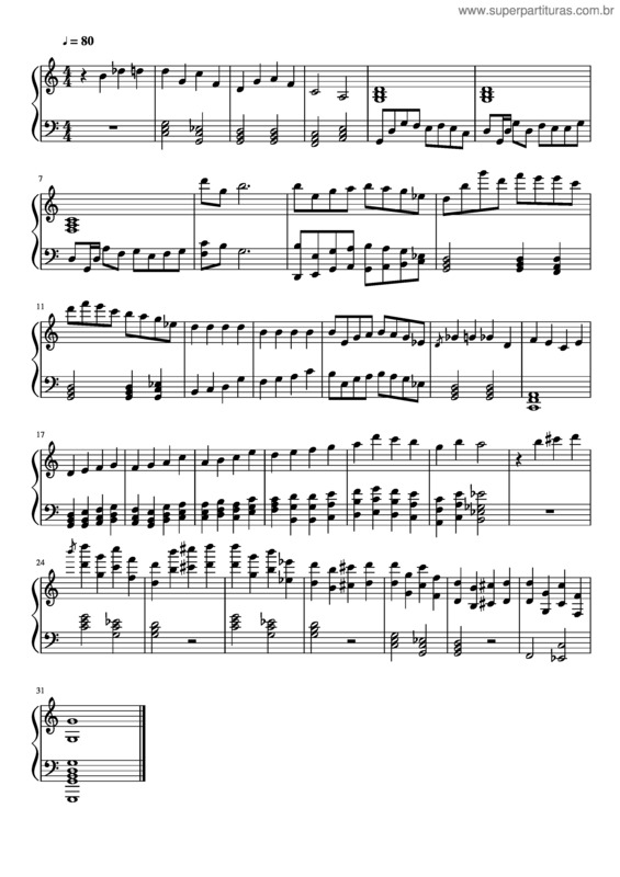 Partitura da música Descanso