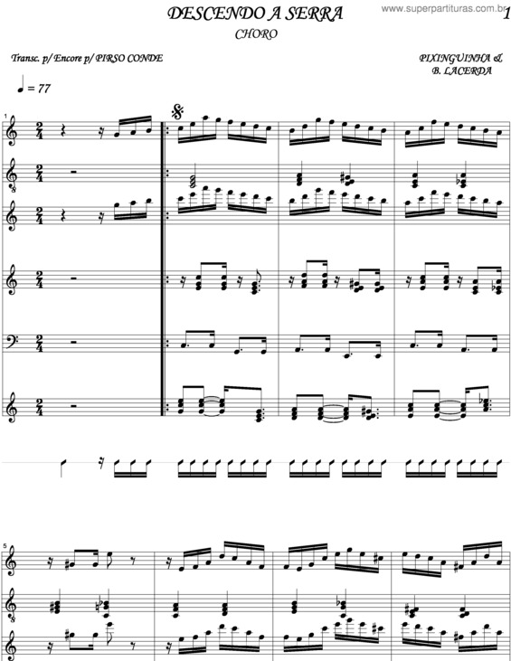 Partitura da música Descendo A Serra v.6