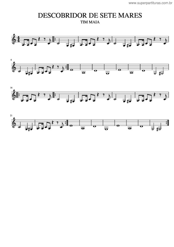 Partitura da música Descobridor De Sete Mares