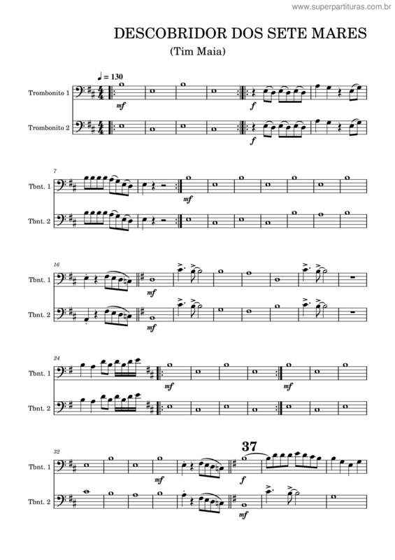 Partitura da música Descobridor Dos Sete Mares– Big Band v.3