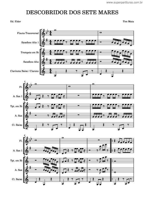 Partitura da música Descobridor Dos Sete Mares v.12