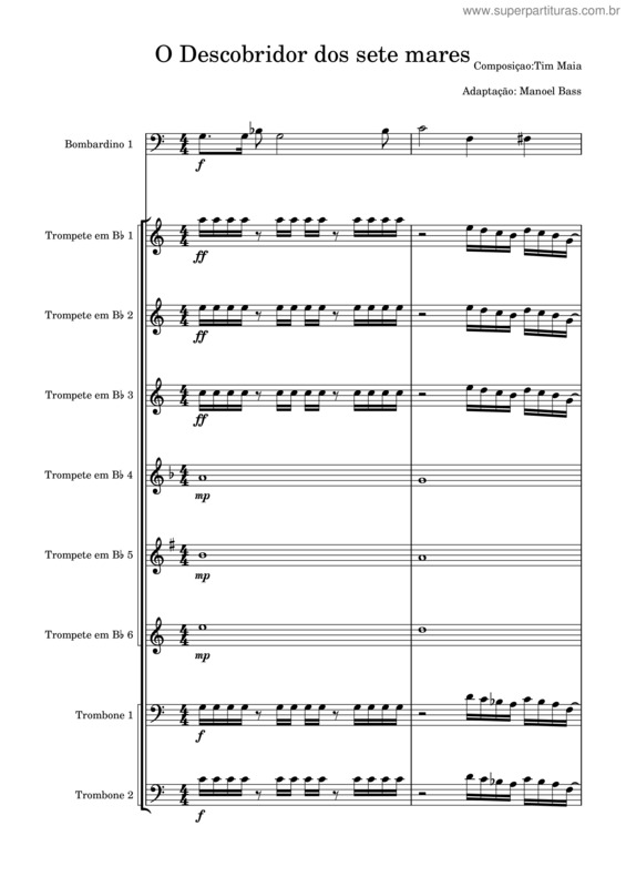 Partitura da música Descobridor Dos Sete Mares v.13