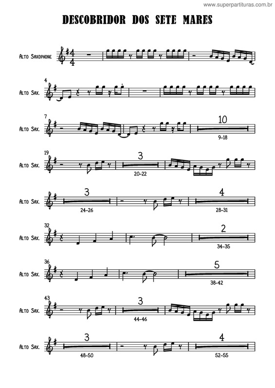 Partitura da música Descobridor Dos Sete Mares v.9