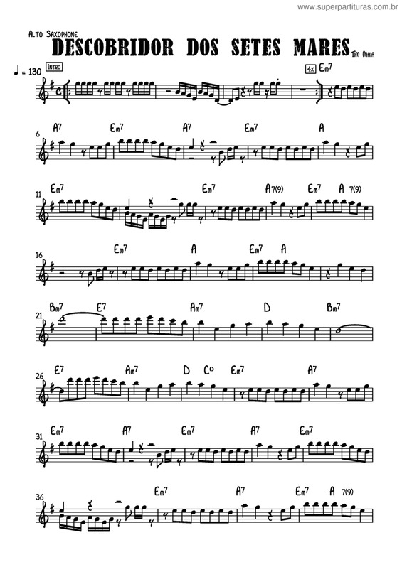 Partitura da música Descobridor Dos Setes Mares v.3