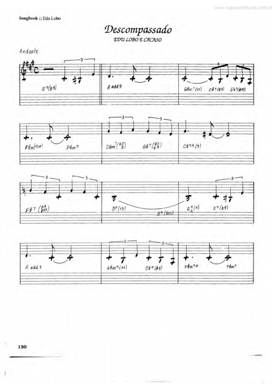 Partitura da música Descompassado