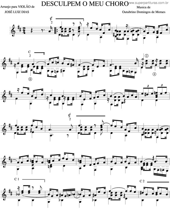 Partitura da música Desculpem O Meu Choro